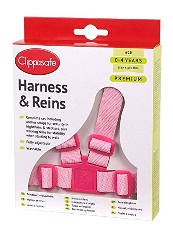 

Clippasafe Premium Easywash Harness and Reins, Pink