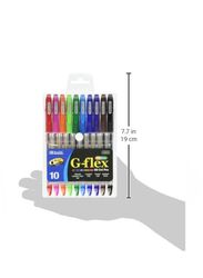 Bazic G-Flex Dazzle Oil-Gel Ink Pen, 10 Pieces, Multicolour