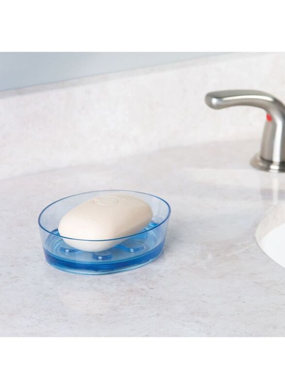 Inter Design Eva Bar Soap Dish, 3.8 x 4.8 x 1.3-inch, Ocean Blue