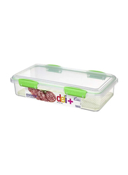 Sistema Klip It Accents Deli Plus Food Container, 1.75 Liter, Green/Clear