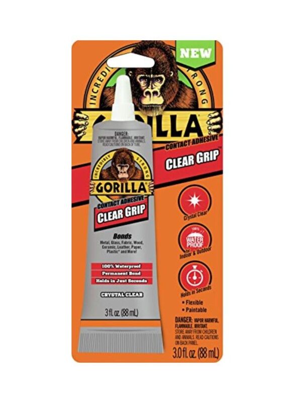 Gorilla Clear Grip Contact Adhesive, 88ml, Clear