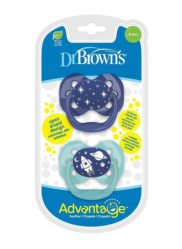 

Dr. Browns Advantage Stage 1 Pacifier, 2 Piece, Blue