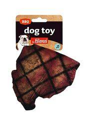 Les Filous Vinyl Steak Dog Toy, Brown, 100g