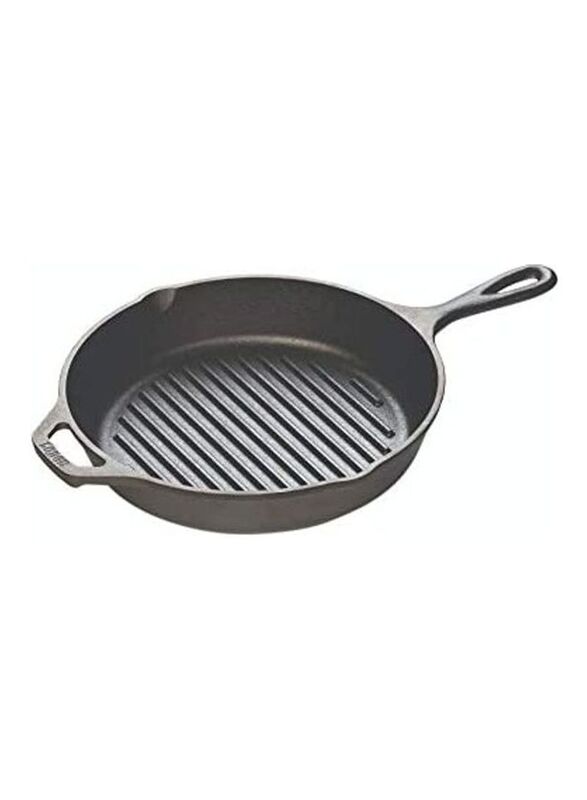 Lodge Cast Iron Grill Pan, 10.25-inch, Black