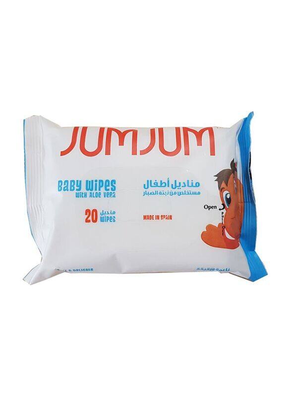 

Jumjum 20-Piece Baby Wipes, White