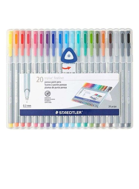 Staedtler 20-PieceTriplus Fineliner Pen, Multicolour