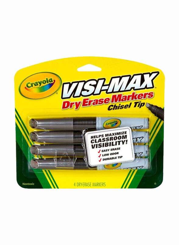 Crayola 4-Piece Dry Eraser Marker, Black