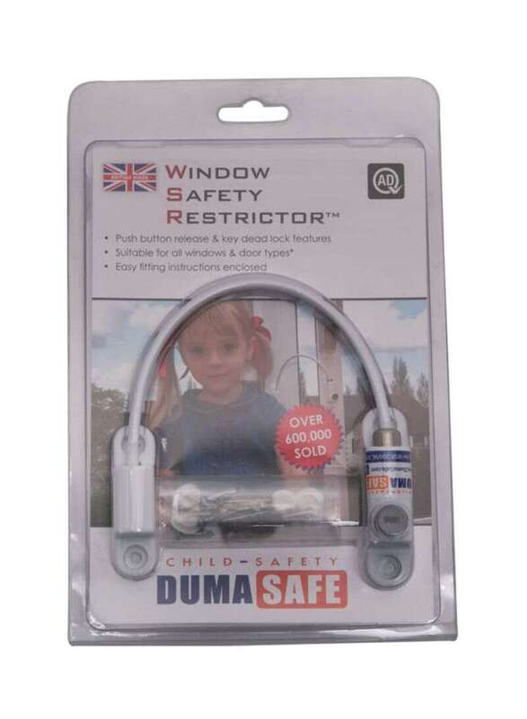 Dumasafe Window Safety Restrictor, Newborn, White/Silver