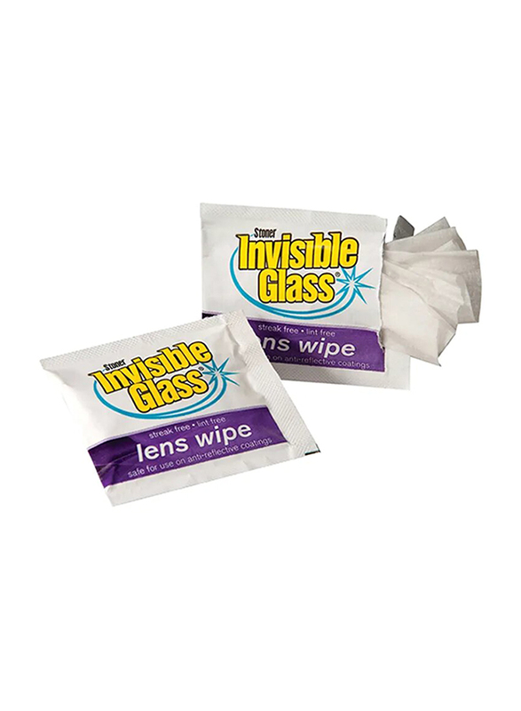 Stoner 20-Piece Invisible Glass Lens Wipes, White