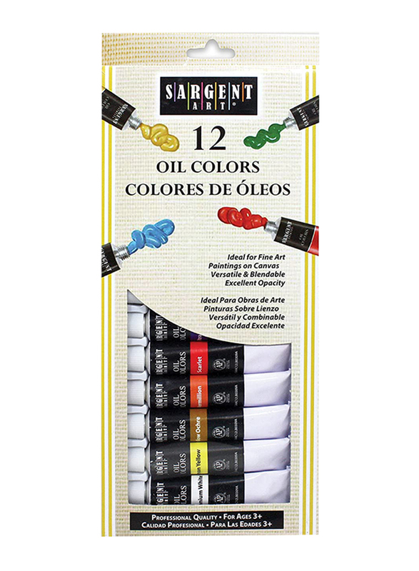 Sargent Art Oil Paint Colours Set, 12 x 12ml, Multicolour