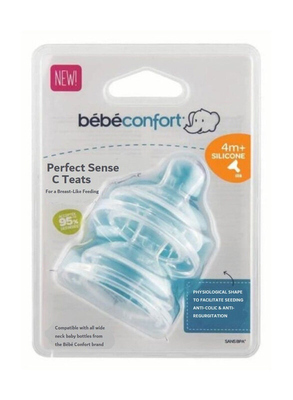 

Bebe Comfort Perfect Sense Silicone Teat, 2 Pieces, Clear