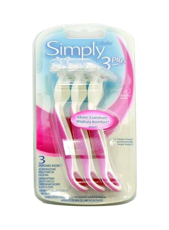 Gillette Simply Venus 3 Plus Razor, 3 Pieces