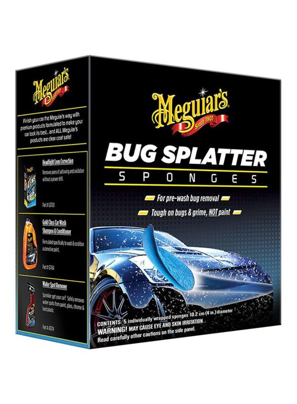 Meguiars 5 Piece Bug Splatter Sponge, Black