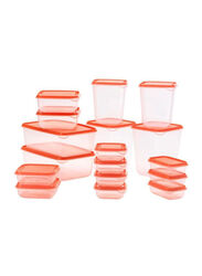 17-Piece Food Container Set, Orange/Clear