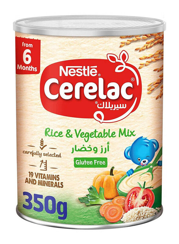 

Nestle Cerelac Rice & Vegetable Mix From 6 Months, 350g