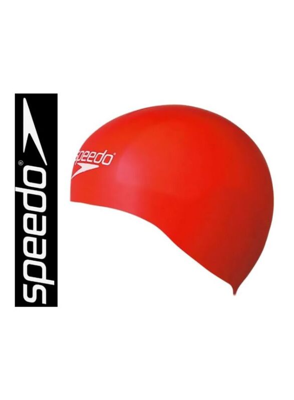 Speedo Flat Polyester Swimming Cap, Red