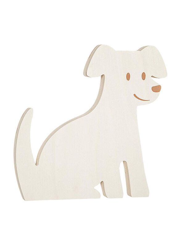 Darice Dog Shaped Wooden Standing Cutout, White