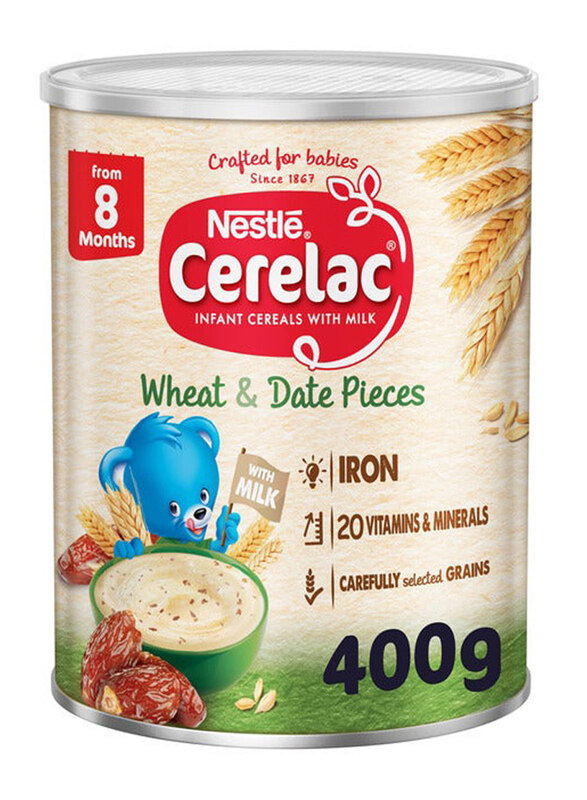 

Nestle Cerelac Infant Cereal Tin with Wheat & Date Pieces, 400g