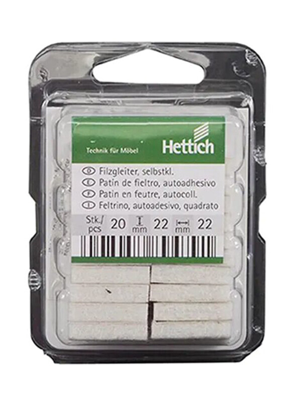 

Hettich 20 x 22mm Felt Slides, ACE695087, Silver