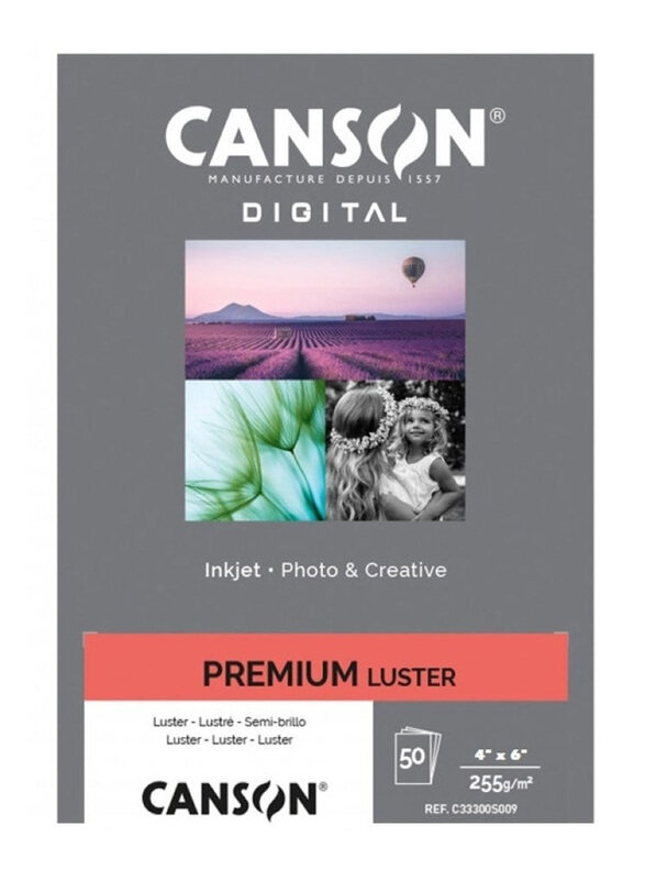 

Canson Digital Premium Lustre, 50 Sheets, A6 Size, Multicolour