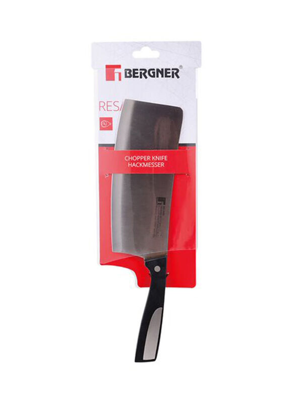 Bergner 17.5cm Chopper Knife, Silver/Black/Grey