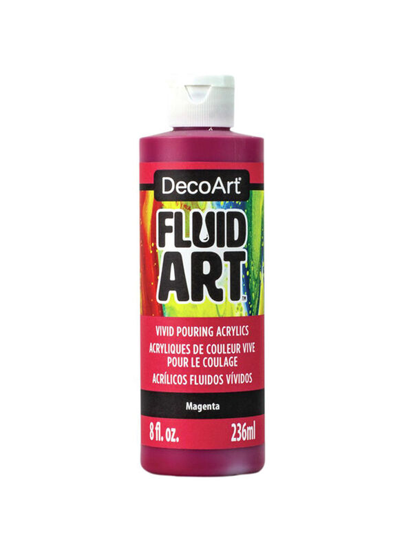 Deco Art Fluid Art Ready-To-Pour Acrylic Paint, 236ml, Magenta
