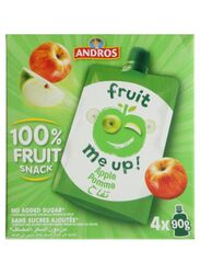 Andros Fruit Me Up Apple Fruit Juice, 4 Pieces x 90g