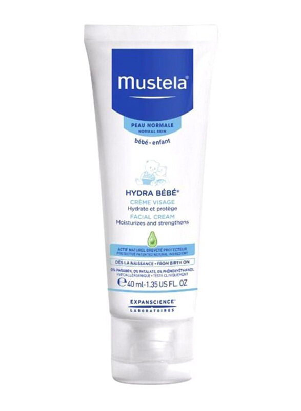 

Mustela 40ml Hydra Bebe Facial Skin Care Baby Cream with Vitamin-E, Multicolour