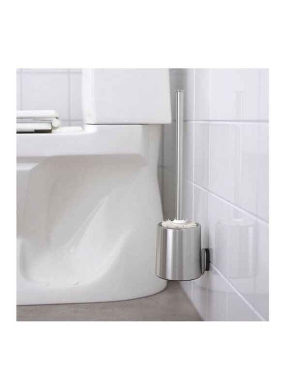 Brogrund Toilet Brush Holder, 30cm, Silver/White/Black