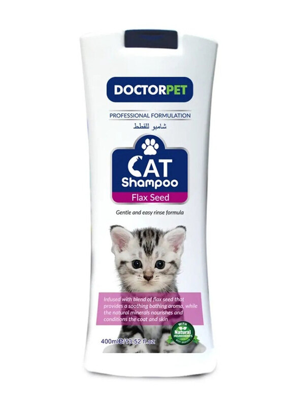 

Doctor Pet Flax Seed Cat Shampoo, 400ml, White