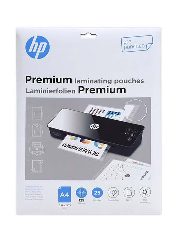 

HP A4 Premium Laminating Pouch, 25 Pieces, White