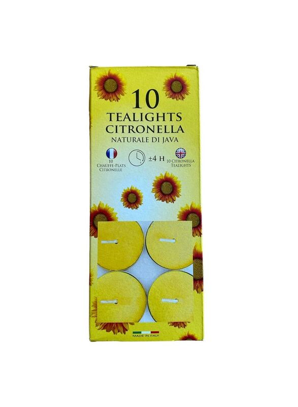 Citronella Tealight Candles, 10 Pieces, Yellow