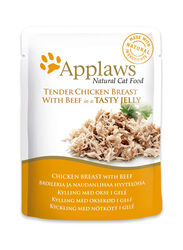 Applaws Tender Chicken Breast With Beef In Tasty Jelly Cat Wet Food Pouch, 70g