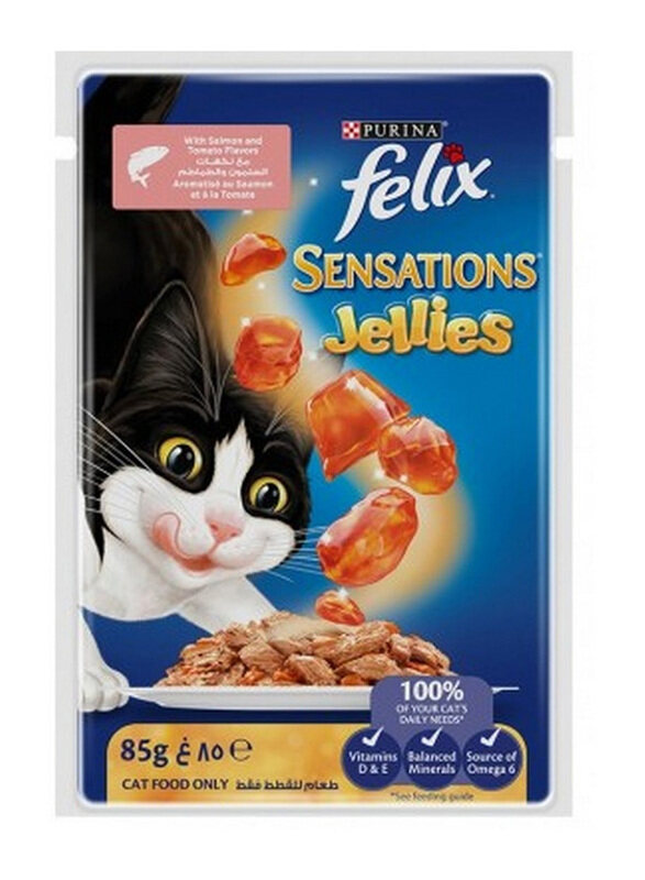 

Purina Felix Sensations Wet Cat Food with Jellies Salmon &Tomato, 85g