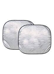 Custom Accessories Solar Shield Folding Car Shade, 2 Piece, Silver