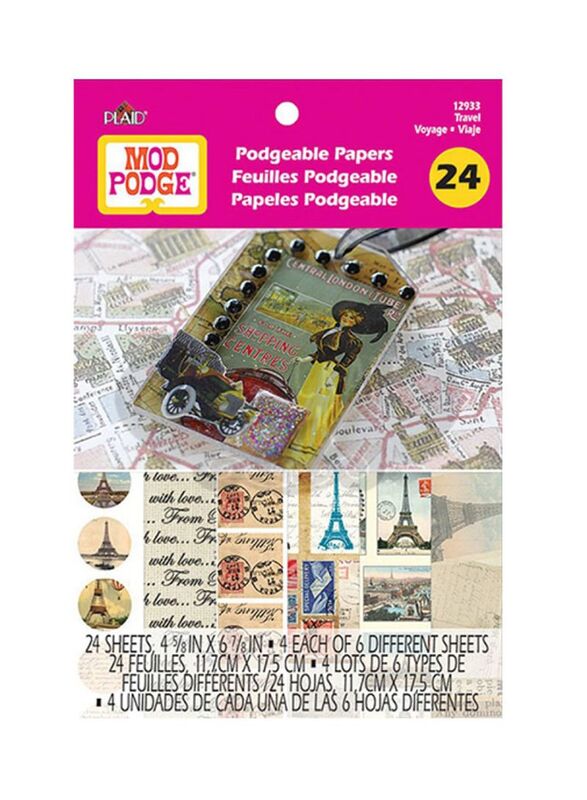 Plaid Mod Podge Podgeable Papers Flip Travel Book, Multicolour