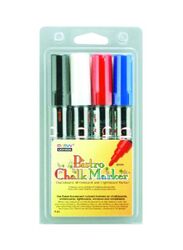 Marvy Bistro Chalk Marker Set, 4-Piece, White/Black/Red
