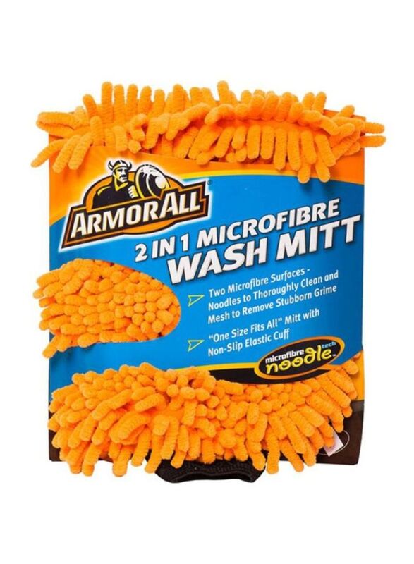Armor All 2-In-1 Microfiber Wash Mitt, Orange