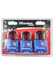 Master Lock Padlock, 3 Pieces, Blue