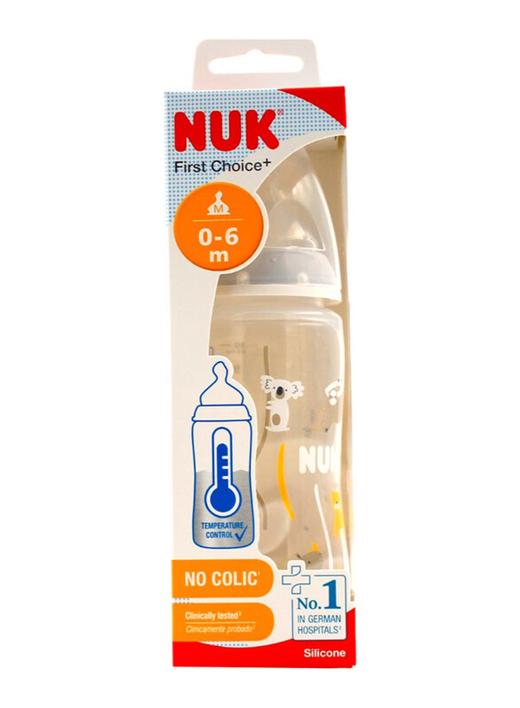 

Nuk First Choice+ Baby Bottle with Temperature Control Indicator Kuala, 300ml, Clear