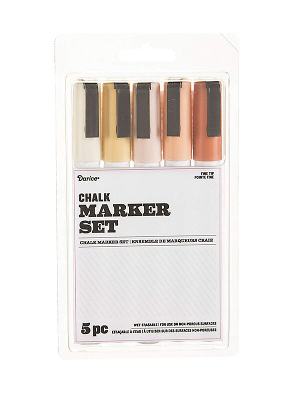 Darice 5-Piece Chalkboard Marker Set, Multicolour