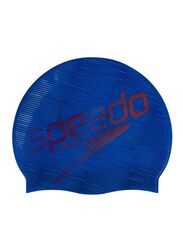 Speedo Logo Print Swim Cap, Blue