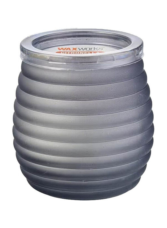 

Waxworks Patio Glass Jar with Citronella Candle, Grey