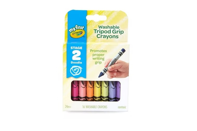 Crayola 16-Piece My First Washable Tripod Grip Crayons, Multicolour