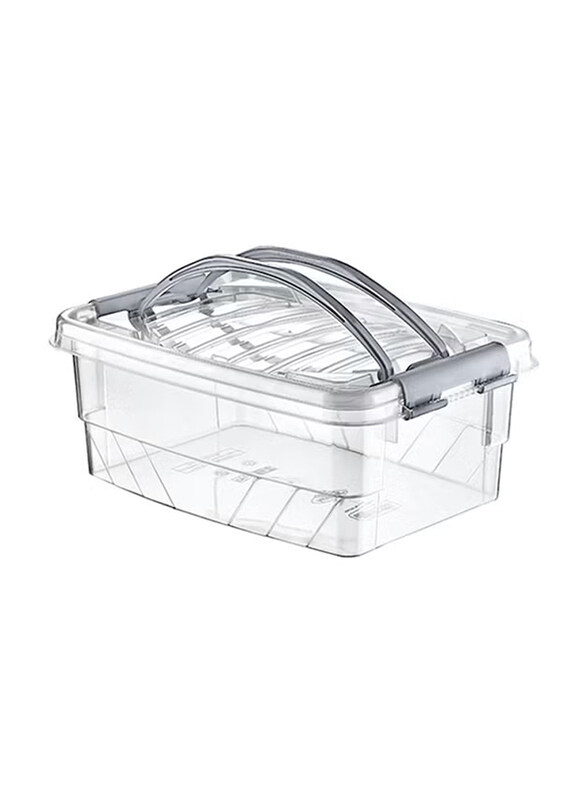 

Hobby Life Rectangular Shape Handy Storage Box, Tranparent/Silver