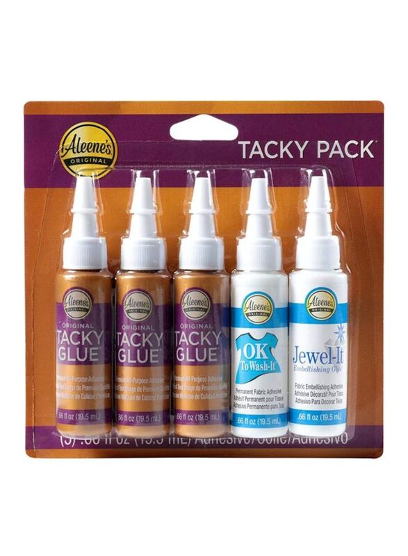 Aleene's Mini Tacky Pack Glue, 5 Piece, Clear