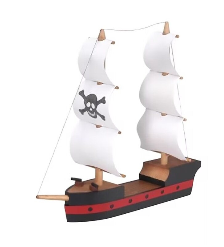 

Darice Pirate Ship Model Kit, Black/Brown/White