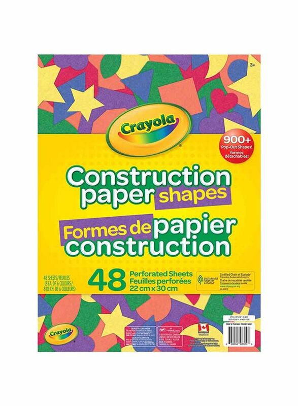 Crayola Pre-cut Construction Paper Shapes, 48 Sheets