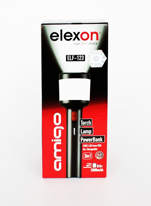 Elexon Rechargeable Amigo Torch, Black