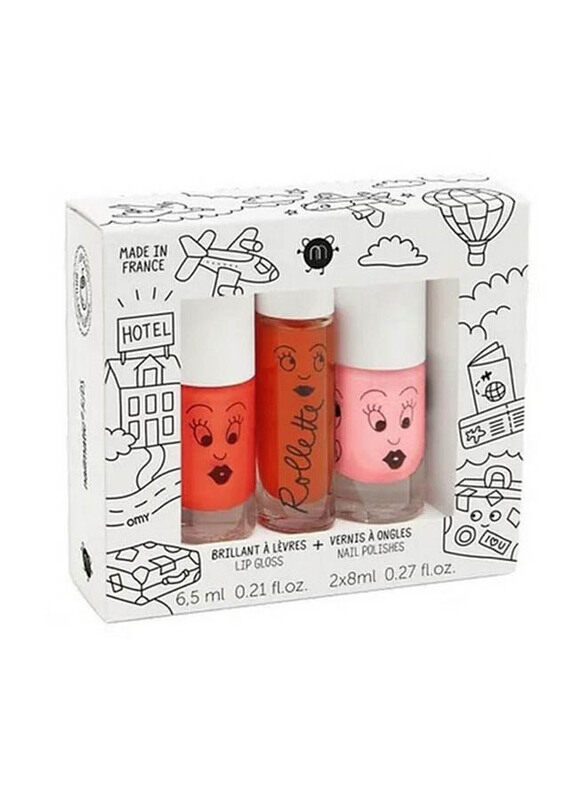 

Nailmatic Kids Nail Polish & Lip Gloss Amazing Trip Set, 3 Pieces, Multicolour